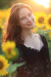frau, blumen, sonnenblumen, blue, flora, natur, portrait, person, modell, garden, make-up, nature, aufgestellt